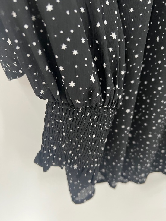 Maje Black Star-Print Ruffle-Neck Blouse - Picture 7 of 11